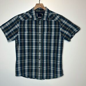 Prana plaid short sleeve button down shirt Large